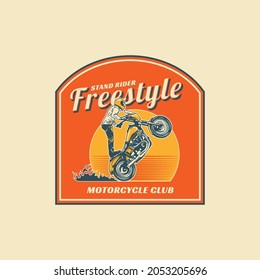 Freestyle Motorcycle Garage Club Logo Badge