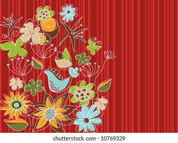 freestyle red floral garden (vector)