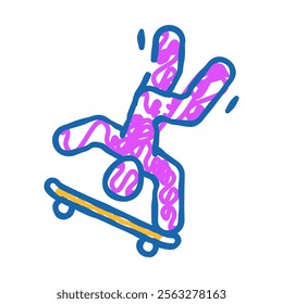 freestyle skating doodle icon sketch vector. freestyle skating sign. isolated symbol illustration