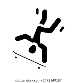freestyle skating glyph icon vector. freestyle skating sign. isolated symbol illustration
