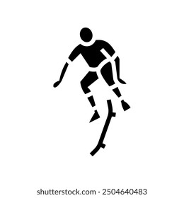 Vector de icono de glifo de patinaje de estilo libre. signo de patinaje de estilo libre. ilustración de símbolo aislado