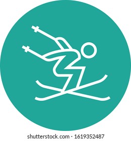 Freestyle Skier Performing Aerial Trick Outline Icon