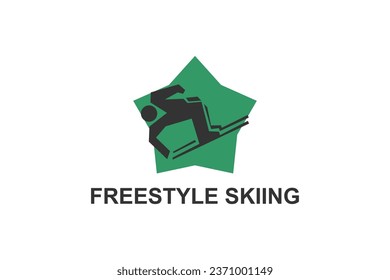 Freestyle skiing vector line icon. acrobatics, practice Freestyle skiing. extreme sports pictogram illustration.