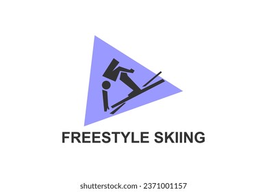 Freestyle skiing vector line icon. acrobatics, practice Freestyle skiing. extreme sports pictogram illustration.