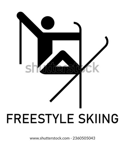 Freestyle skiing. Vector pictogram and icon. Winter games and sport
