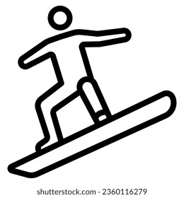 Freestyle snowboarding line icon, Winter sport concept, snowboarder jumping sign on white background, snowboarder jump doing tricks icon in outline style for mobile and web. Vector graphics