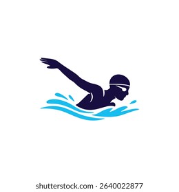 freestyle swim graphic icon logo