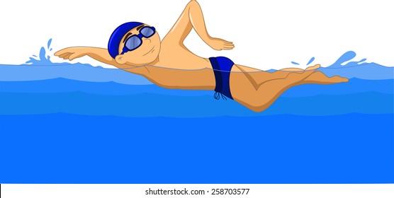Freestyle Swimmer cartoon