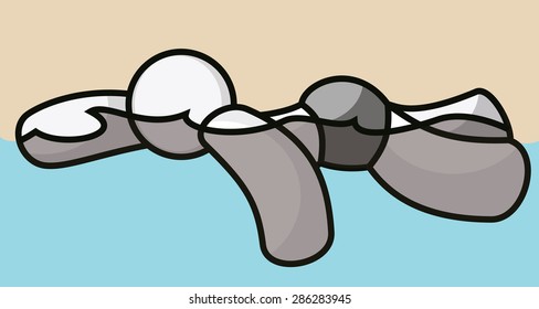Freestyle swimmer figure. Vector illustration