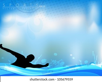 Freestyle swimming performing by the triathlon athlete. EPS 10.
