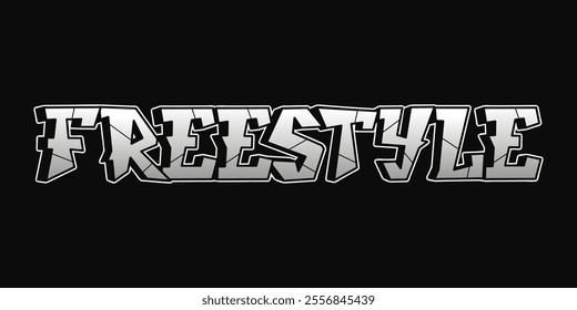 Freestyle word trippy psychedelic graffiti style letters.Vector hand drawn doodle cartoon logo Freestyle illustration. Funny cool trippy letters, fashion, graffiti style print for t-shirt, poster