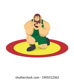 Freestyle wrestler ready to fight 
