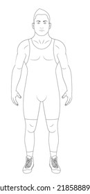 Freestyle wrestling singlet vector sketch illustration.