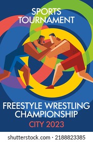 A freestyle wrestling sports tournament. Poster for the championship