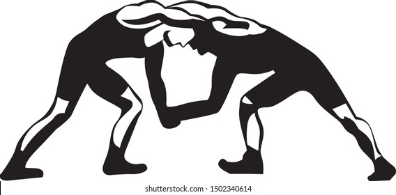 Freestyle wrestling. Vector icon. Sport icon. Greco-Roman wrestling