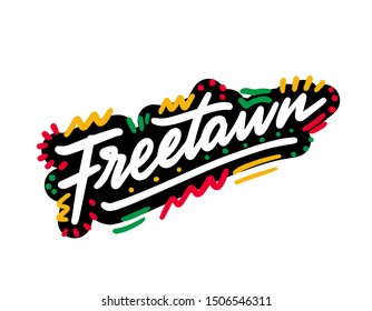 Freetawn Handwritten Word Text Swoosh Vector Illustration Design.
