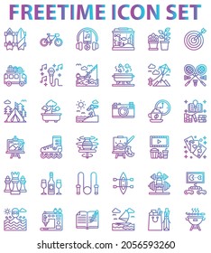 Freetime icon set gradient design