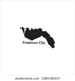 Freetown City Sierra Leone map and black letter design on white background