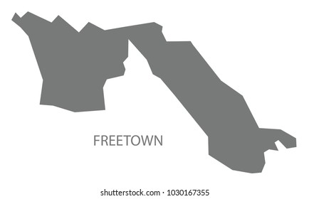 Freetown Sierra Leone Map grey illustration silhouette