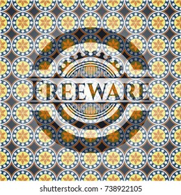Freeware arabic style emblem. Arabesque decoration.