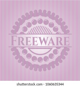  Freeware badge with pink background