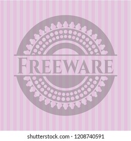 Freeware badge with pink background