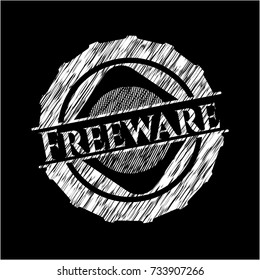 Freeware chalk emblem written on a blackboard