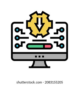 freeware download color icon vector. freeware download sign. isolated symbol illustration