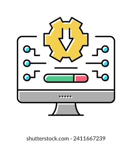 freeware download color icon vector. freeware download sign. isolated symbol illustration