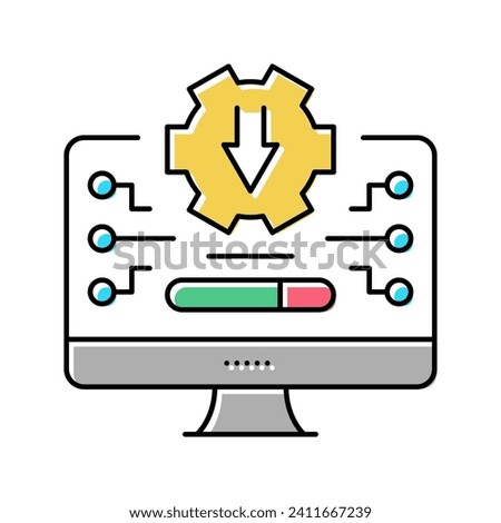 freeware download color icon vector. freeware download sign. isolated symbol illustration