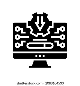 freeware download glyph icon vector. freeware download sign. isolated contour symbol black illustration