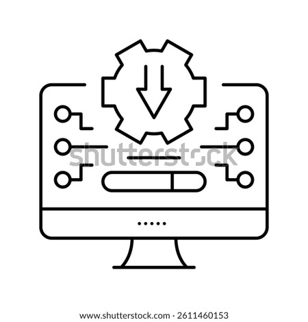 freeware download line icon vector. freeware download sign. isolated contour symbol black illustration