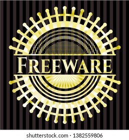 Freeware golden emblem or badge. Vector Illustration. Detailed.