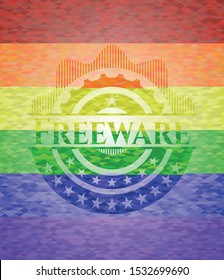 Freeware lgbt colors emblem. Vector Illustration. Mosaic.
