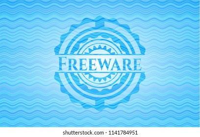 Freeware light blue water wave badge.