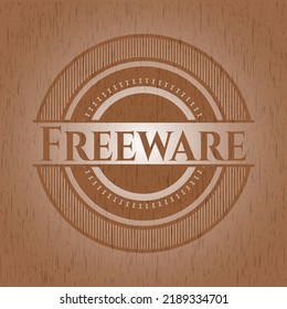 Freeware realistic wooden emblem. Vector Illustration. 