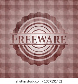 Freeware red seamless badge with geometric pattern.