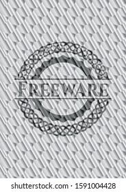 Freeware shiny silver emblem. Scales pattern. Vector Illustration. Detailed.