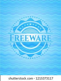 Freeware water representation emblem background.