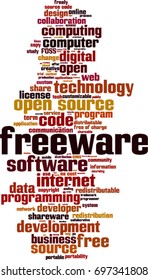 Freeware word cloud concept. Vector illustration