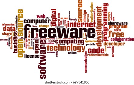 Freeware word cloud concept. Vector illustration