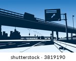 Freeway Interchange on the blue sky