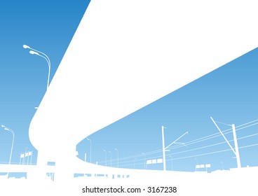 Freeway Interchange on the blue sky, Moscow