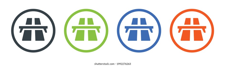 Freeway Or Motorway Icon Isolated Sign Symbol. Vector Illustration