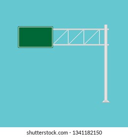 Freeway Road Sign Green Direction Way Vector Icon. Urban Vehicle Information Route Interstate Shield. Roadside Panel Notice