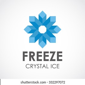 Freeze Crystal Of Star Ice Abstract Vector And Logo Design Or Template Cold Business Icon Of Company Identity Symbol Concept