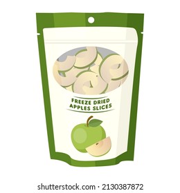 freeze dried apple slice package cartoon vector illustration isolated object