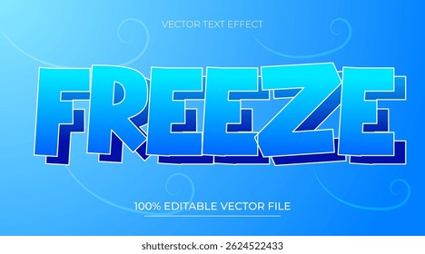 Freeze Editable Text Effect Design Template In Christmas Winter Style