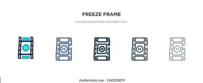 freeze frame icon in different style vector illustration. two colored and black freeze frame vector icons designed in filled, outline, line and stroke style can be used for web, mobile, ui