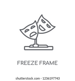 freeze frame linear icon. Modern outline freeze frame logo concept on white background from Cinema collection. Suitable for use on web apps, mobile apps and print media.